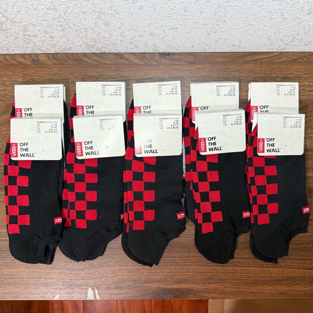 Vans Checker Men’s Ankle Socks 10 Pack Wholesale Misprint Size 6.5-9